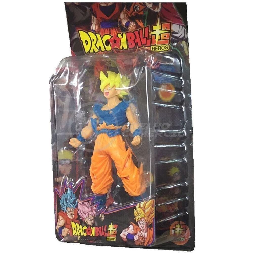 Boneco do goku super saiajin 20 sentimetros cabelo loiro | Pontofrio