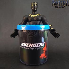 Kit Boneco Pantera Negra Marvel 16Cm + Caneca 350Ml