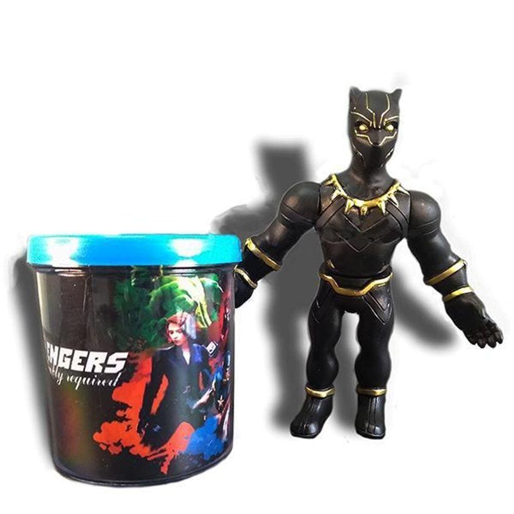Kit Boneco Pantera Negra Marvel 16Cm + Caneca 350Ml