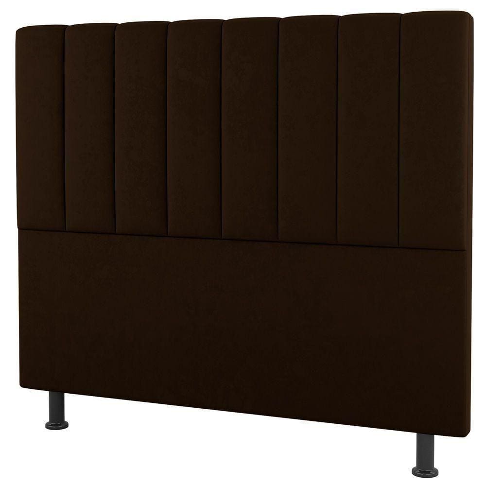 Cabeceira Cama Box Casal Cora 140Cm Suede Marrom