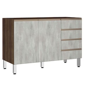 Balcão De Pia Sem Tamp 120cm Jade Com Concreto