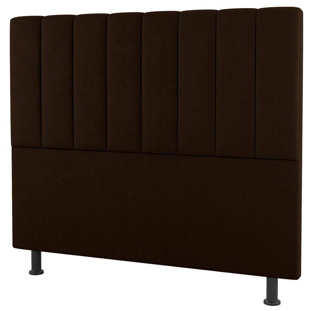 Cabeceira Cama Box Casal Cora 140Cm Sintético Marrom