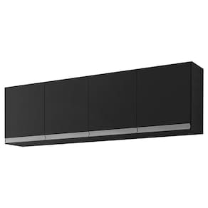 Armário De Cozinha Aéreo Andréia 150Cm 4 Portas Preto