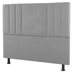 Cabeceira Cama Box Casal King Size Grace 195cm Suede Cinza