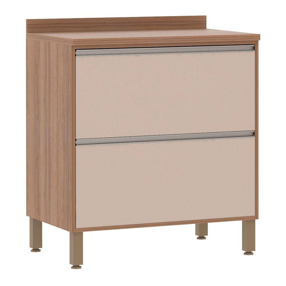 Balcão e Tampo 80 Cm 2 Gavetões Lari Vanill e Connect