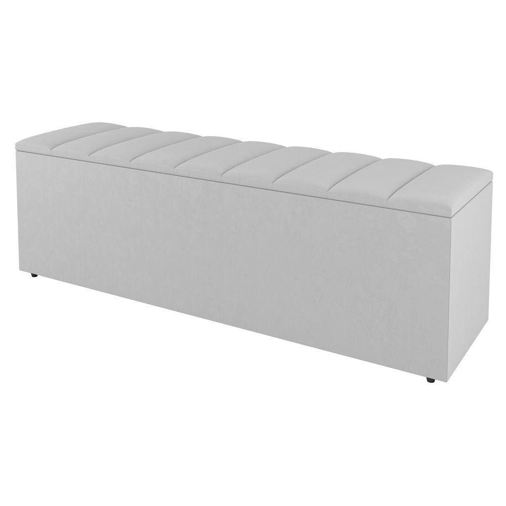 Calçadeira Baú Queen Size Cora 160Cm Sintético Branco