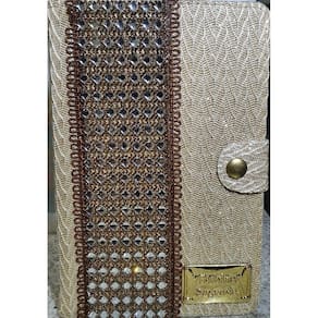 Biblia Hiper gigante com harpa pedraria Bege Flores cpp