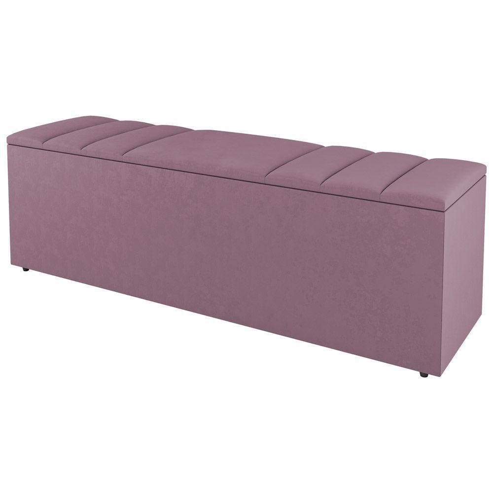 Calçadeira Baú King Size Grace 190Cm Suede Rosé