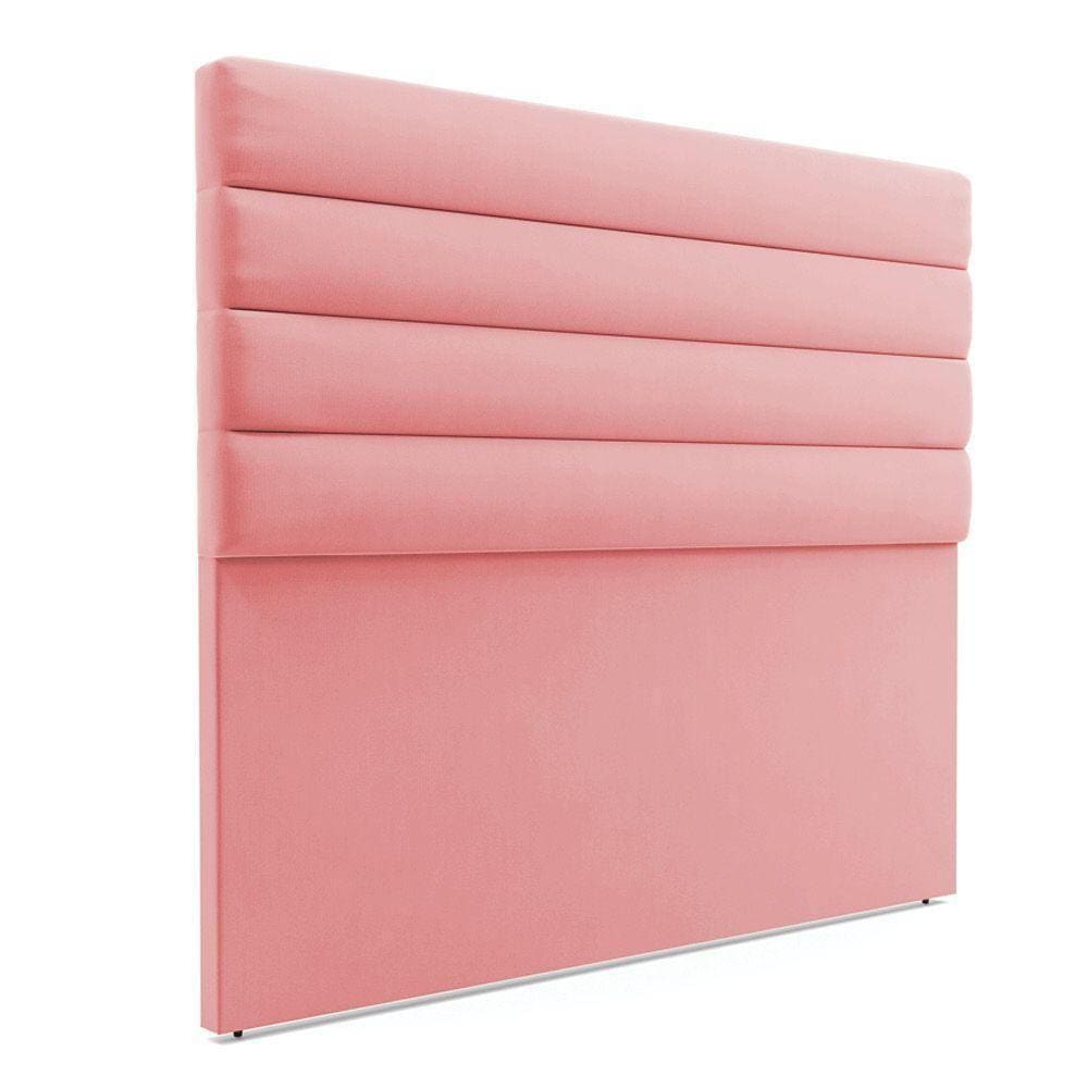Cabeceira Para Cama Box King 190 Cm Suede Rosê