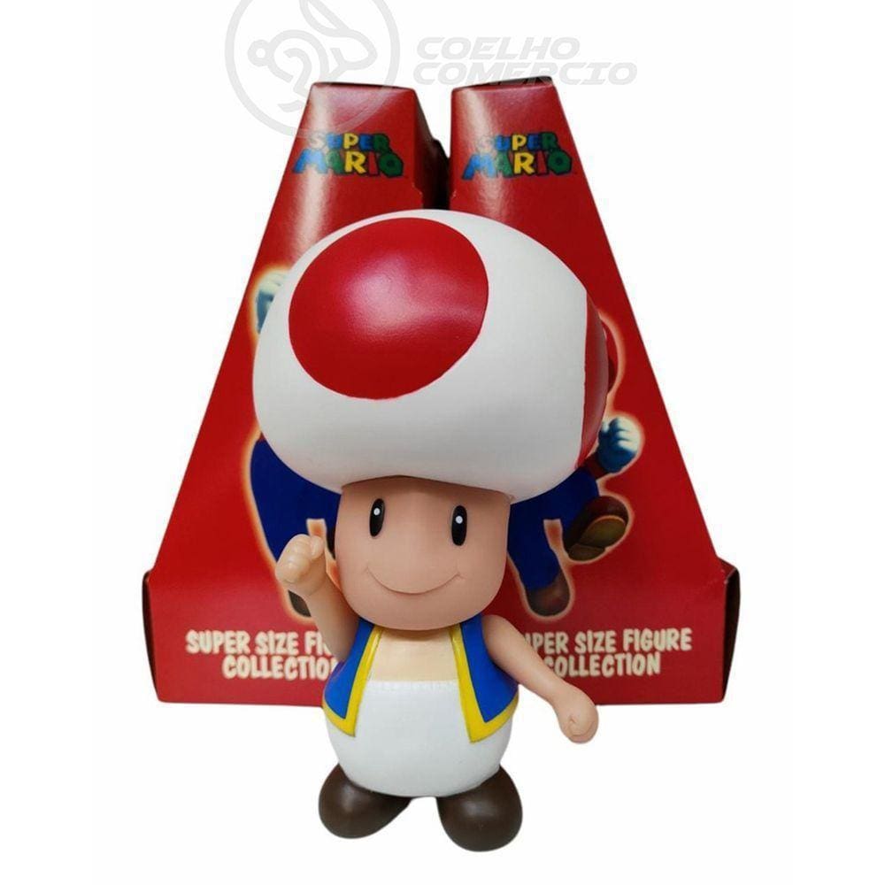 Boneco Action Figure Cogumelo Toad Super Size 20Cm Mario