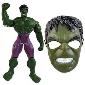 Boneco 25Cm Action Figure Incrivel Hulk + Mascara 16Cm