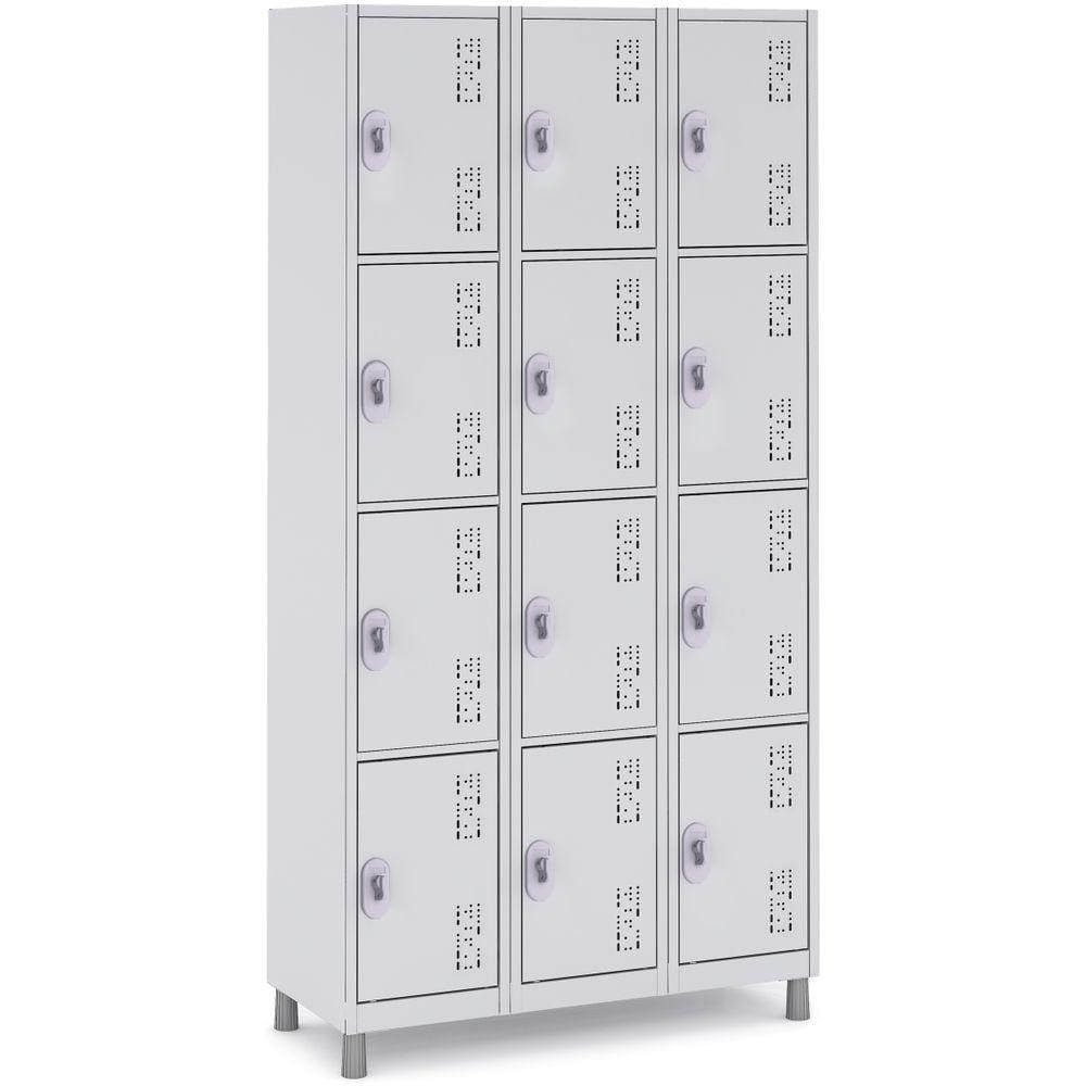 Roupeiro de Aço 12 Portas Locker Guarda Volume Cinza 10005