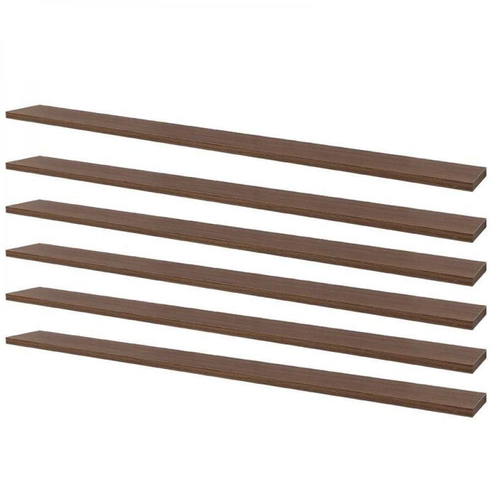 Kit 6 Prateleiras 100 X 10cm Nogal Suporte Invisível