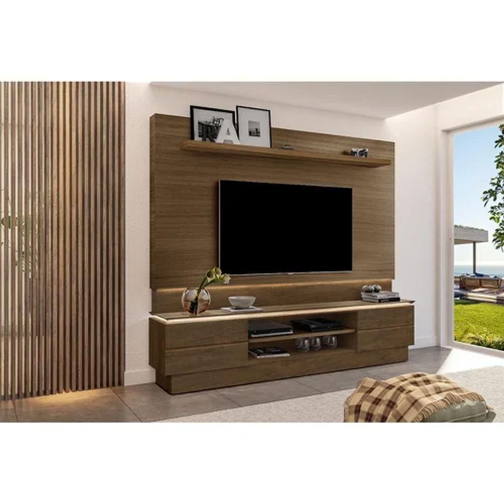 Home Theater London Ideal P/Tvs Até 75” Amendoa