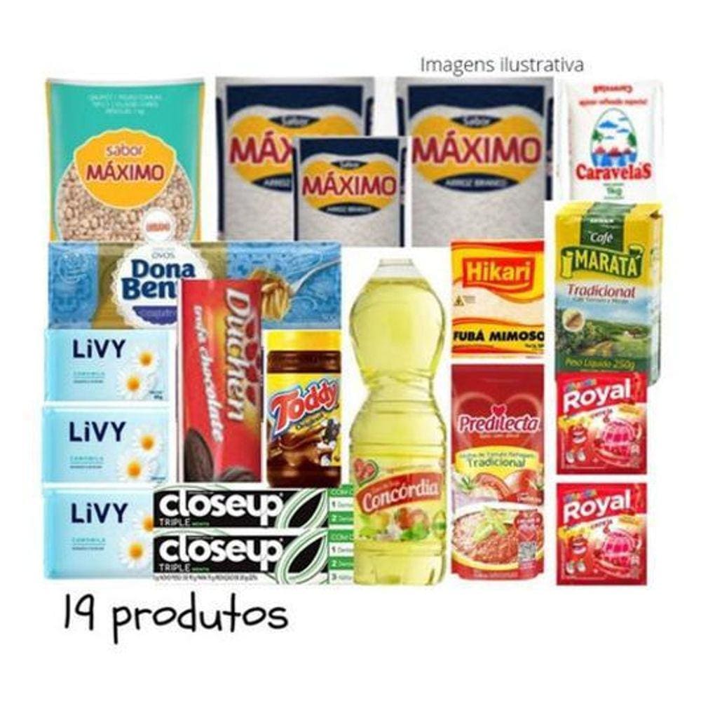 Cesta Básica Completa Alimentos+Higiene 19Produtos Qualidade