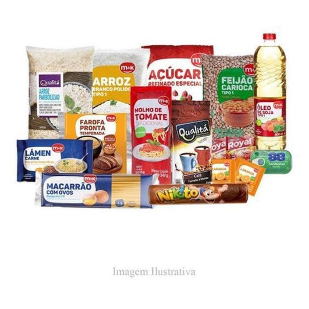 Kit 3 Cesta Básica Completa Alimentos Essenciais 16 Itens