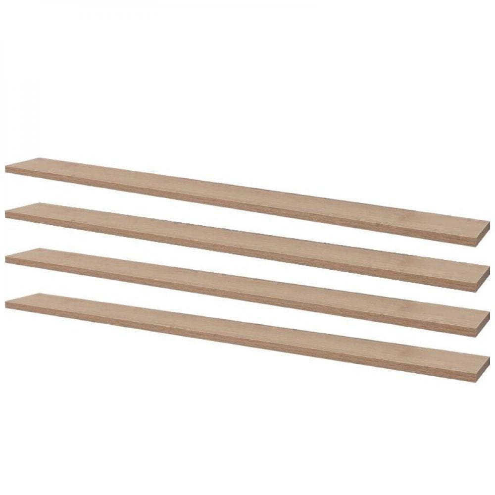 Kit 4 Prateleiras 100 X 15cm Carvalho Suporte Invisível