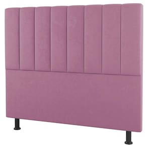 Cabeceira Cama Box Casal Queen Size Cora 160cm Suede Rosa