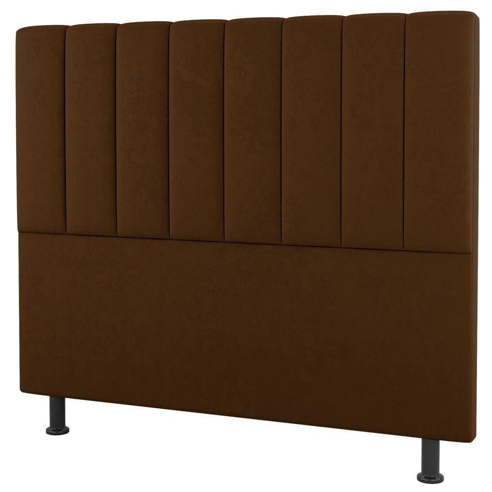 Cabeceira Cama Box Casal Cora 140Cm Suede Terracota
