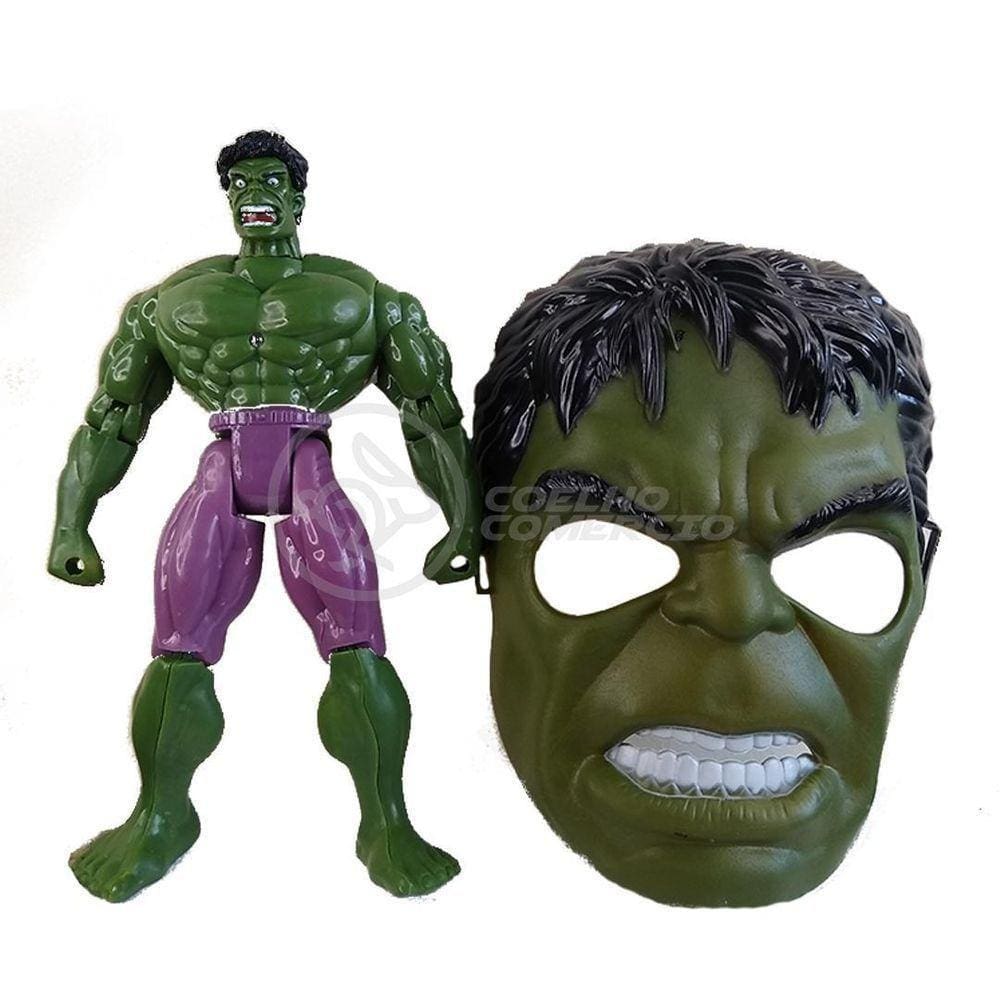 Boneco Articulado 25Cm Action Incrivel Hulk + Mascara 16Cm