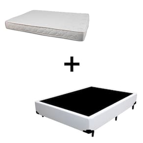 Cama Box Viúva 128 Tecido Sintético Branco Com Colchão Roma Espuma D45 Bege 54x128x188