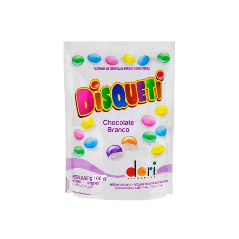 Chocolate Disqueti Branco Confeitado Pouch 100g - Dori