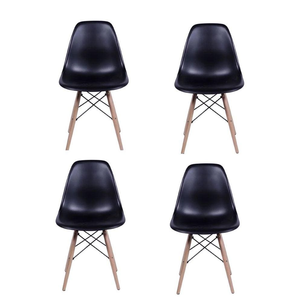 Conjunto 4 Cadeiras Eames Sem Braço Preta