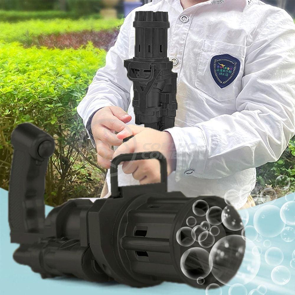 Máquina Elétrica Tiktok Lança Bolhas Preto