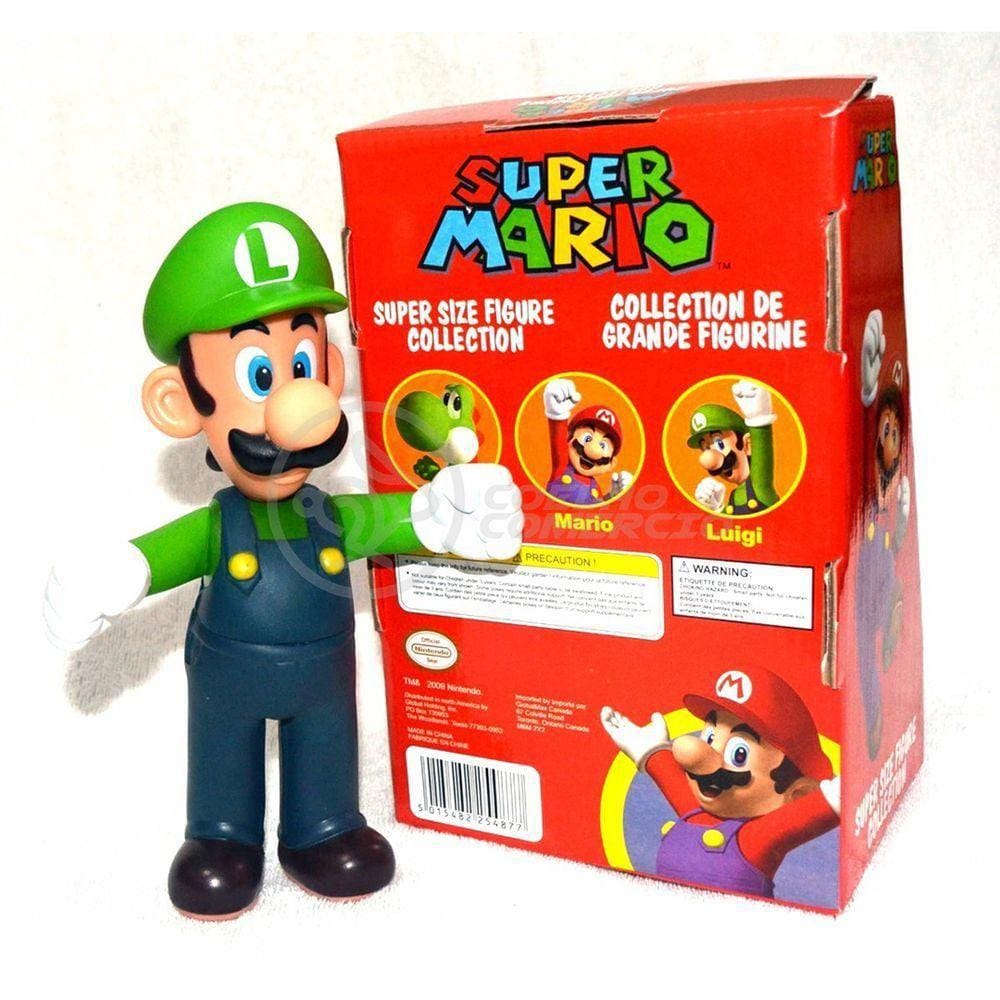 Boneco Action Figure Luigi Super Size 23Cm Super Mario