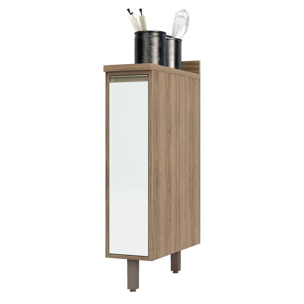 Balcão e Tampo 20 Cm De Abrir 1 Prateleira Mel Vanill e Branco