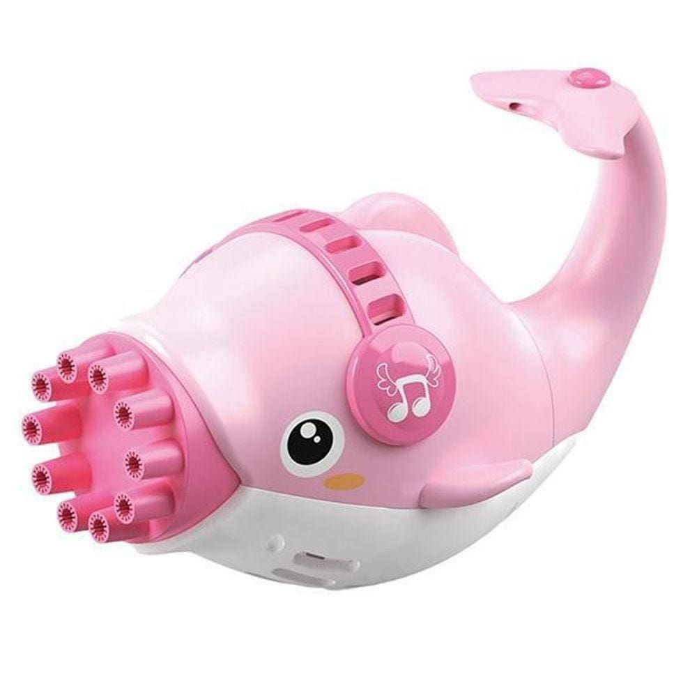 Golfinho Bolhudo Lança Bolhas Sabão Criança Infantil Rosa 7