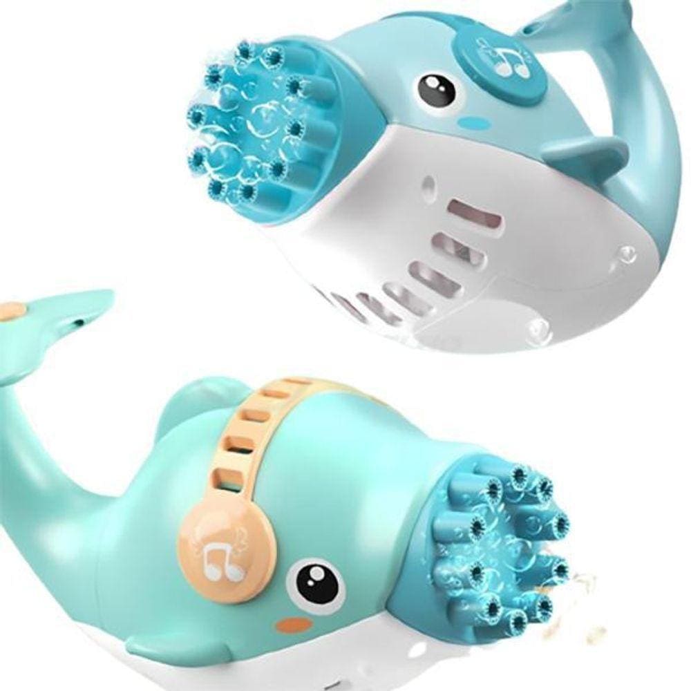 Golfinho Bolhudo Lança Bolhas Sabão Criança Infantil Azul 12