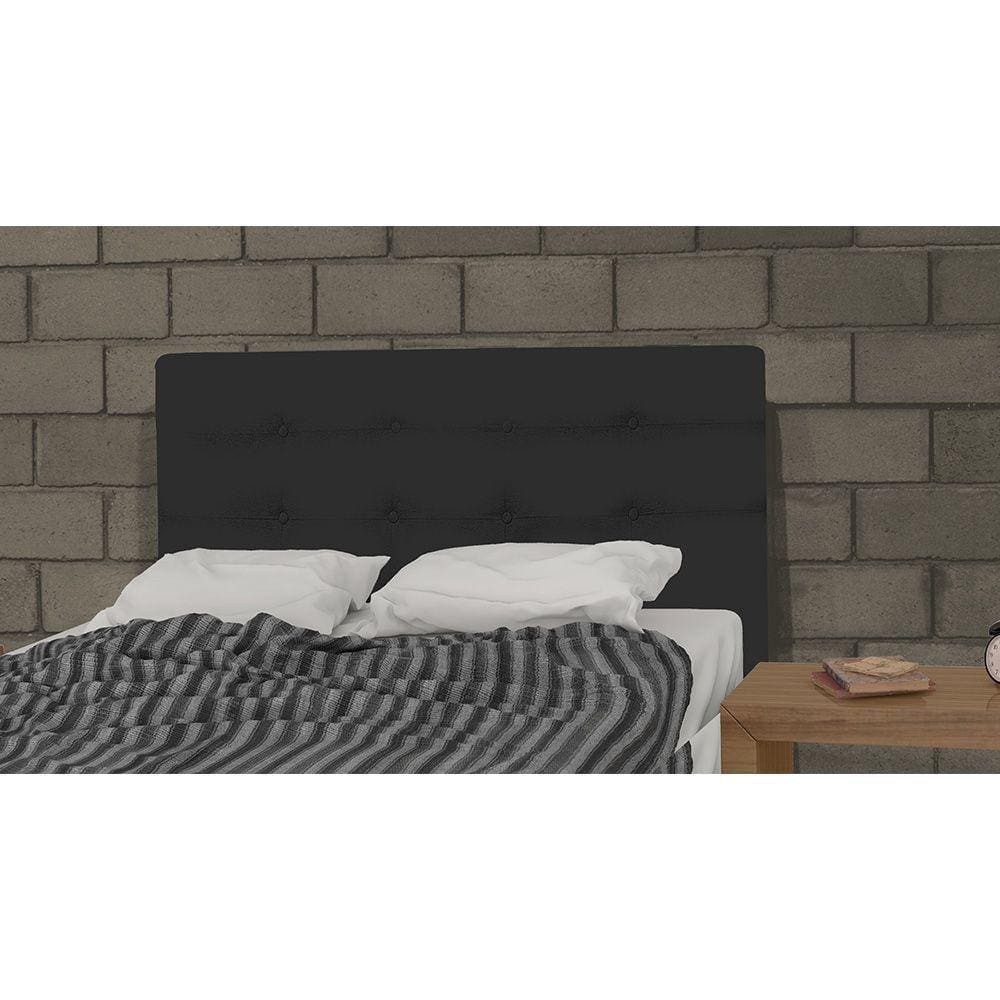 Cabeceira Estofada Para Cama Box Casal 160cm Corino Preto