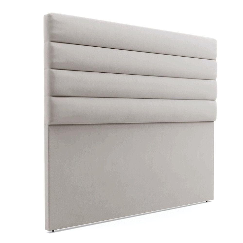 Cabeceira Para Cama Box Casal 140 Cm Veludo Cinza