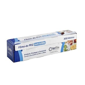 Filme Pvc Transparente | c/ Trilho Cortador | 28cm X 300m