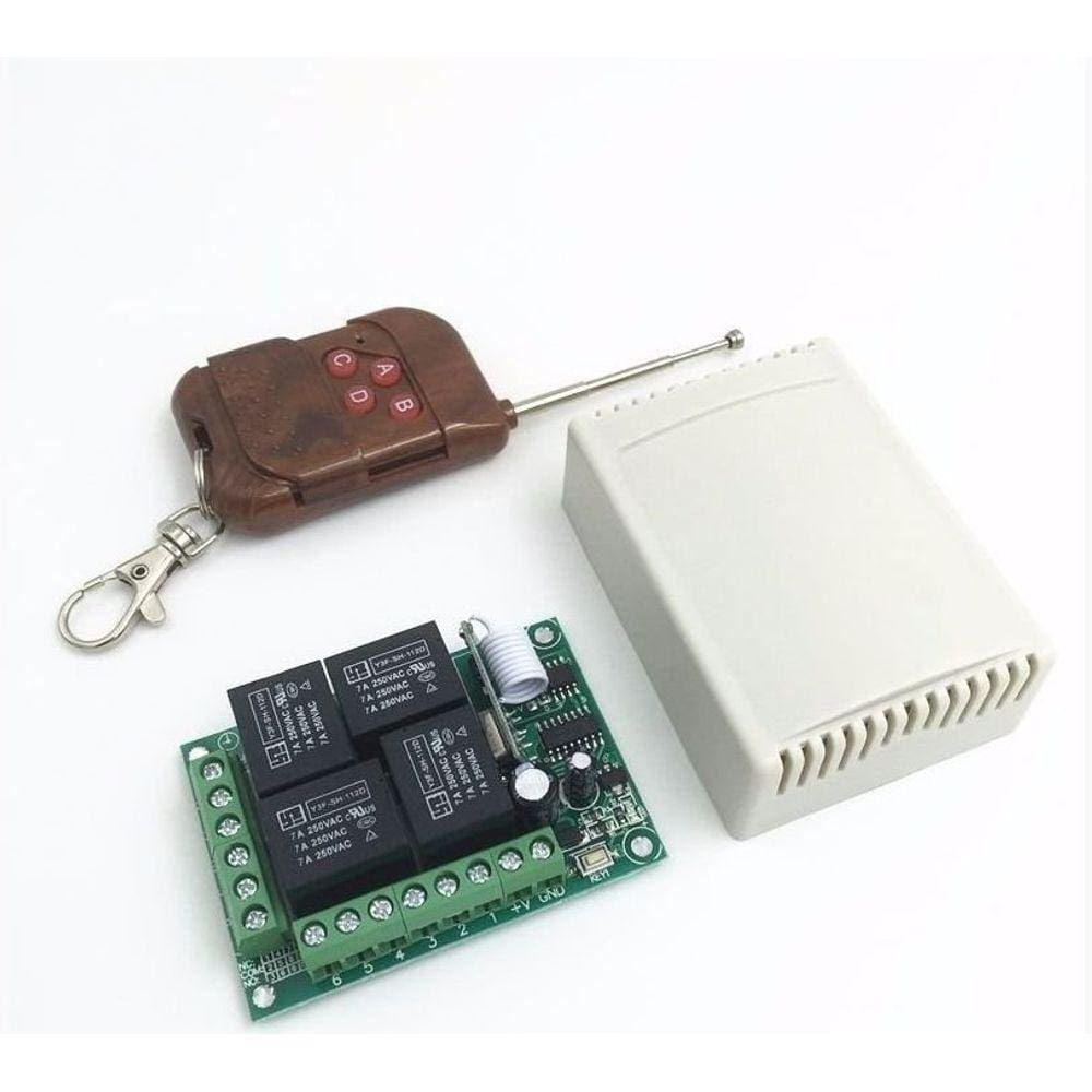 Modulo Rele 4 Canais Rf433 Mhz + Controle