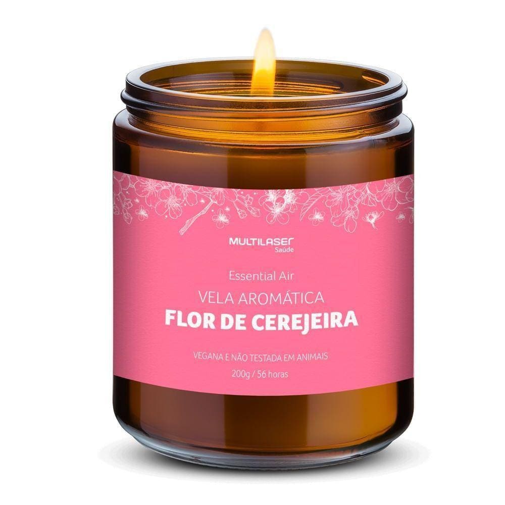 Vela Aromática De Flor De Cerejeira - 200g -Multilaser Hc523