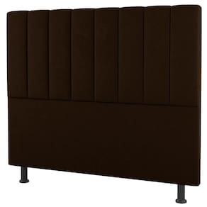Cabeceira Cama Box Solteiro Cora 90cm Suede Marrom - Abmaza