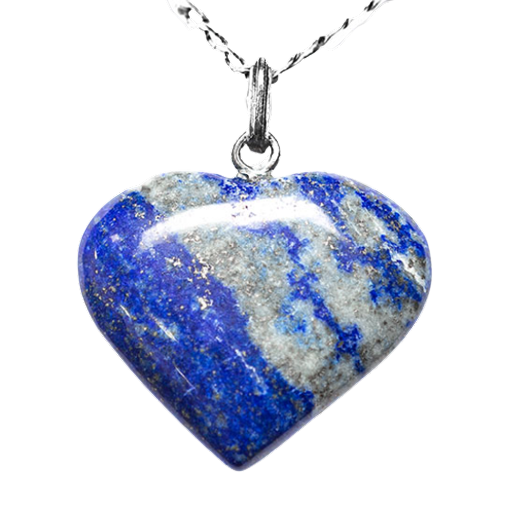 Pingente Coração Pedra Lapis Lazuli Castoação Prata 950