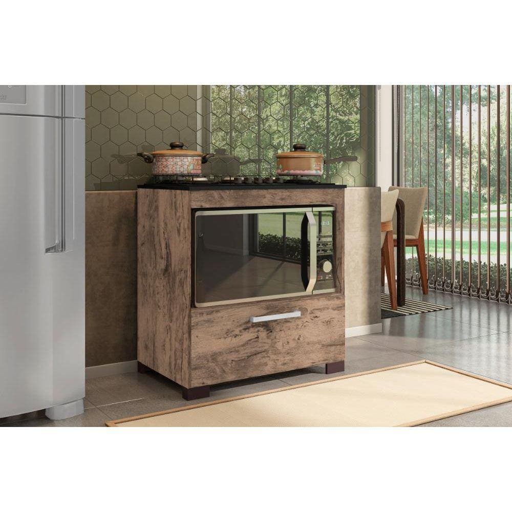 Armario Cooktop 5 Bocas Castanho Albânia Casa Mobilia