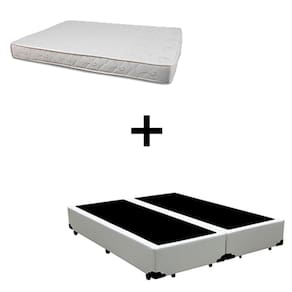 Cama Box Queen 158 Tecido Sintético Branco Com Colchão Roma Espuma D45 Bege 54x158x198