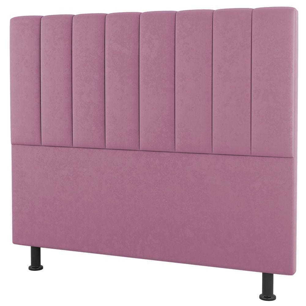 Cabeceira Cama Box Casal King Size Cora 195Cm Suede Rosa