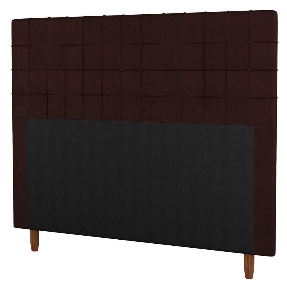 Cabeceira Cama Box Casal King Size 195Cm Linho Marrom