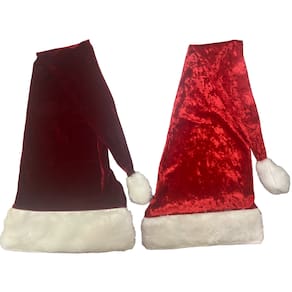 Gorro Touca De Papai Noel Veludo Longo Com Pelucia Super Luxo Gorrinho Natal Santa Claus Mamãe Noel Acessório Natalino