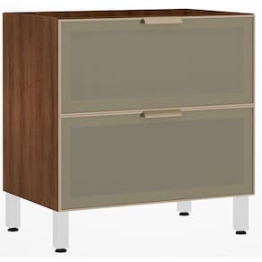 Balcão Sem Tampo 80cm Basculante Com Vidro Reflecta Bronze Jade