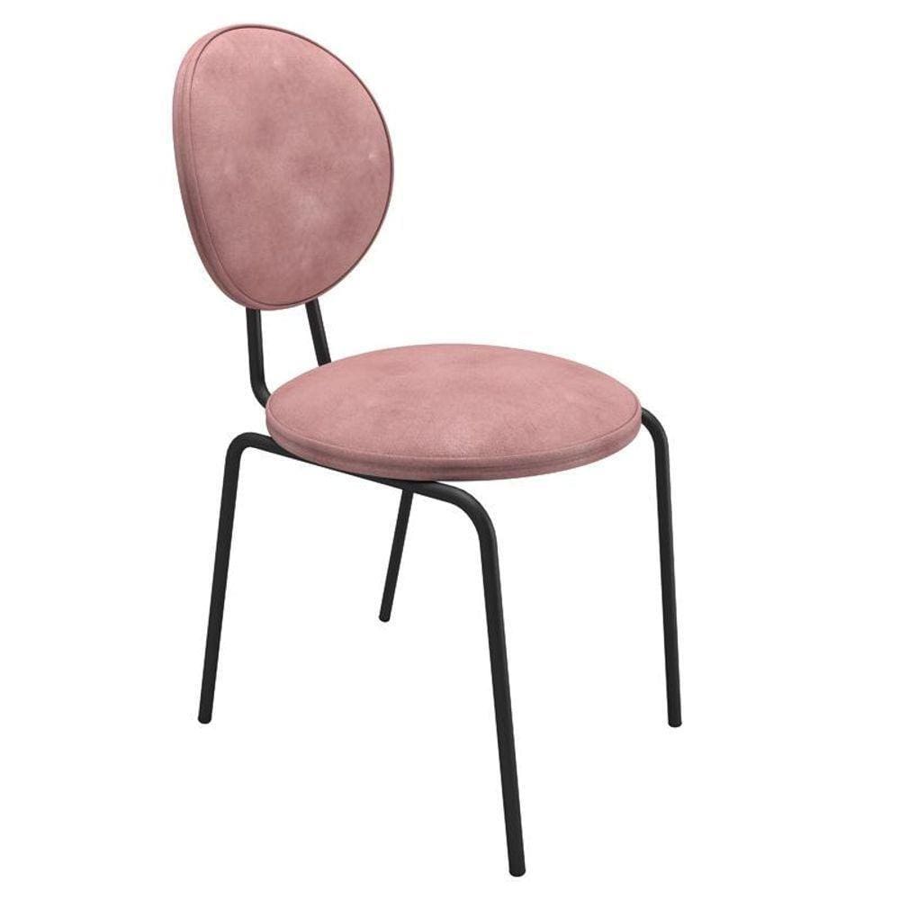 Cadeira Sofia Veludo Rosa - Fdecor