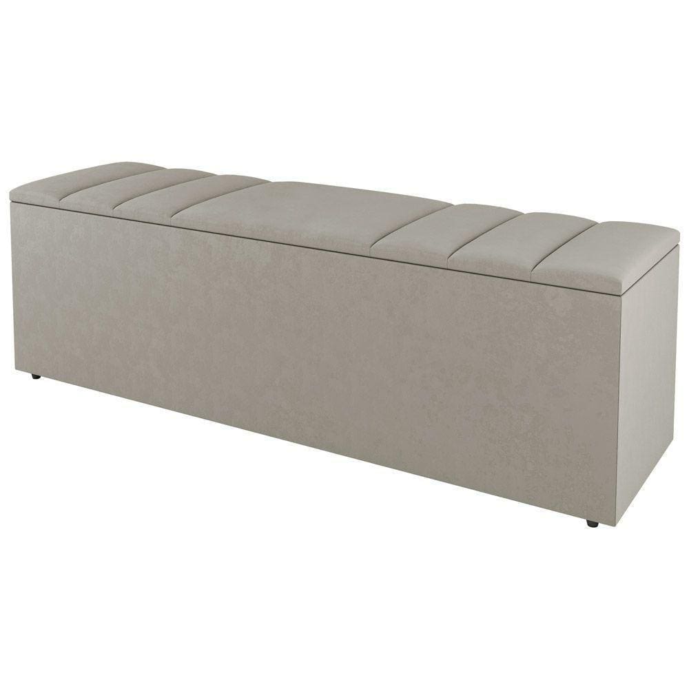 Calçadeira Baú Queen Size Grace 160Cm Sintético Bege