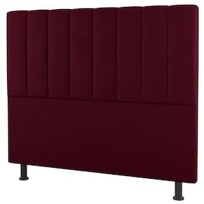 Cabeceira Cama Box Casal King Size Cora 195Cm Suede Bordô