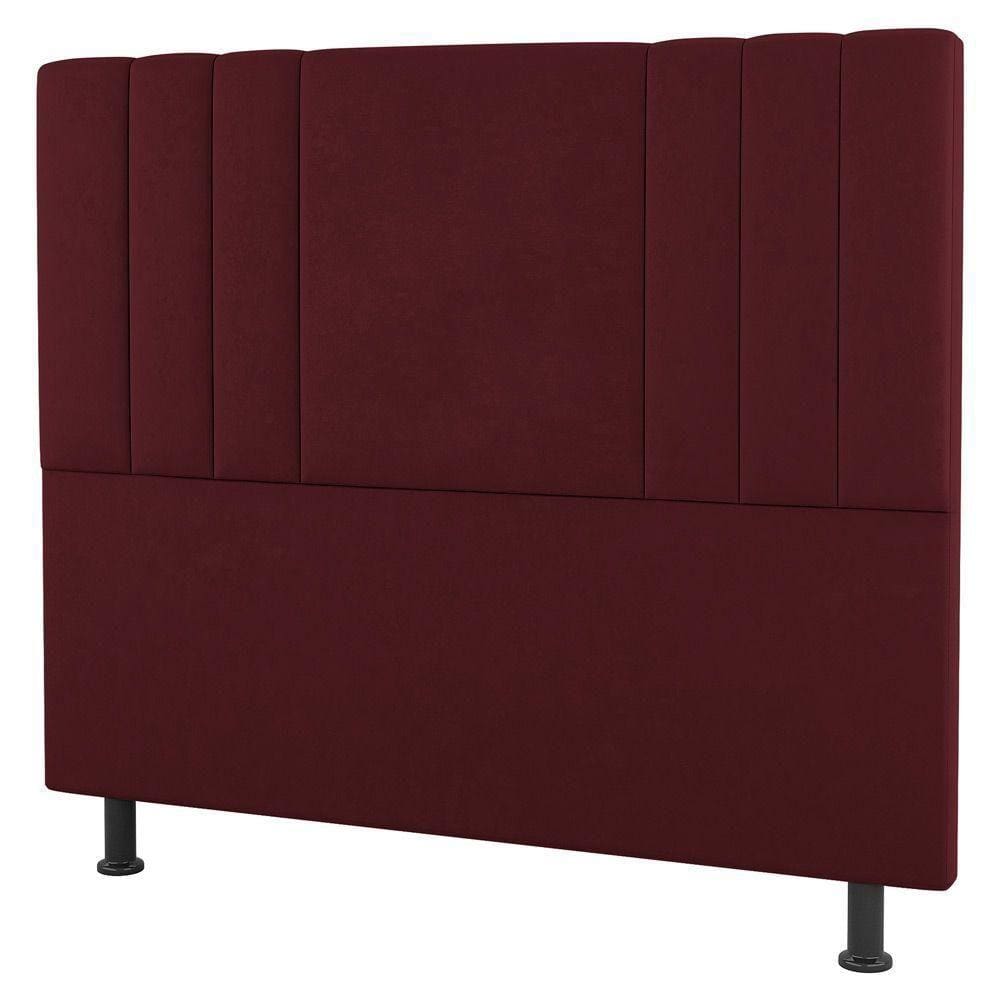 Cabeceira Cama Box Casal King Size Grace 195Cm Suede Bordô
