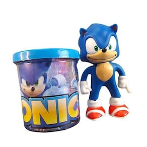 Kit Boneco Sonic Azul Articulado 15Cm + Caneca 350Ml Nº15